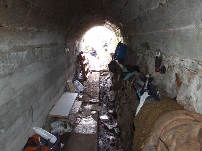 In diesem Abwassertunnel lebte der Obdachlose zirka ein Jahr lang.