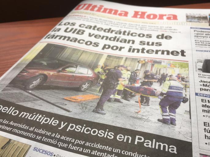 "Psychose in Palma": Der Unfall auf der Titelseite der spanischen MM-Schwesterzeitung Ultima Hora.