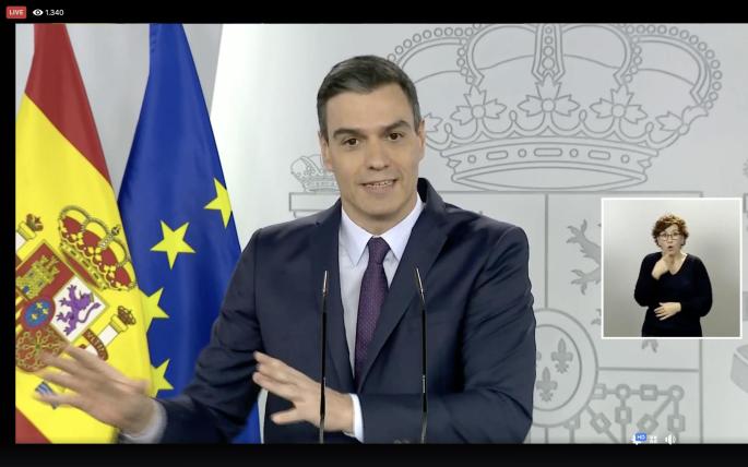 Spaniens Ministerpräsident Pedro Sánchez am Samstag bei einer Regierungserklärung.