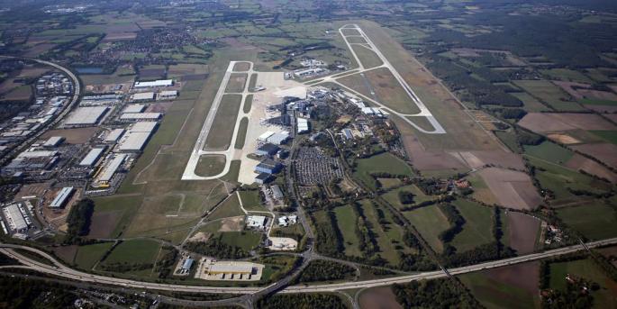 Luftbild vom Flughafen von Hannover.