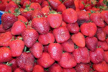 fresas, fruta, fresas en el mercado