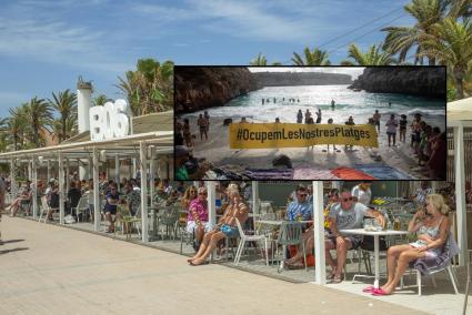 beach at gate 6 with promenade in Palma de Mallorca, called in German Ballermann - engl. Funman balneario 6 playa de palma